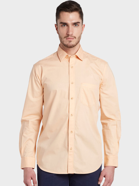 

ColorPlus Men Pastel Orange Regular Fit Solid Casual Shirt