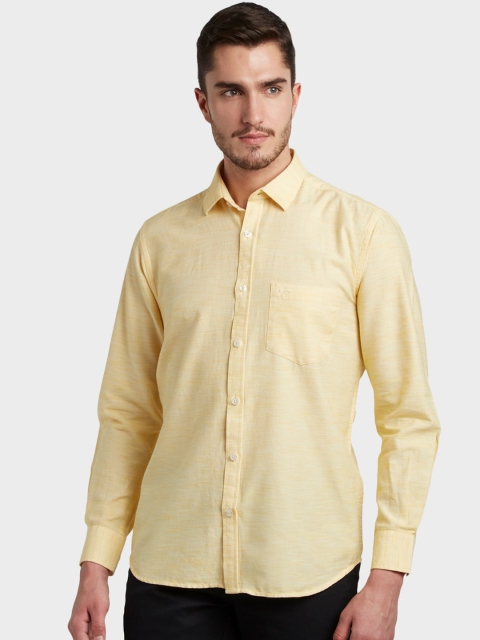 

ColorPlus Men Yellow Tailored Fit Solid Casual Shirt