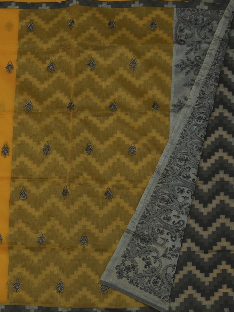 

Pothys Yellow Printed Supernet Saree