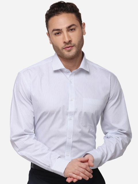 

JADE BLUE Men Blue & Off-White Slim Fit Striped Formal Shirt