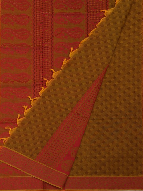 

Pothys Orange Woven Design Pure Cotton Saree