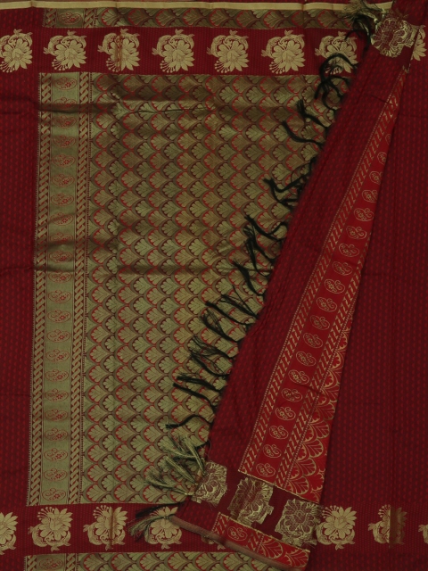 

Pothys Red & Gold-Toned Art Silk Woven Design Saree