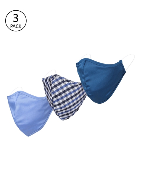 

Alvaro Castagnino Unisex 3 Pcs Reusable Outdoor 3-Ply Cloth Masks, Blue
