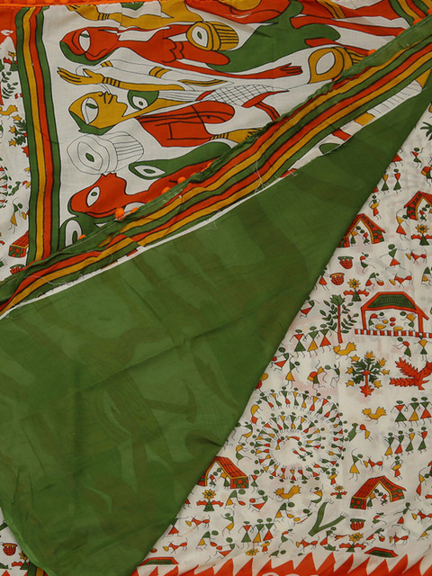 

Pothys Multicoloured Pure Cotton Printed Chanderi Saree, Multi
