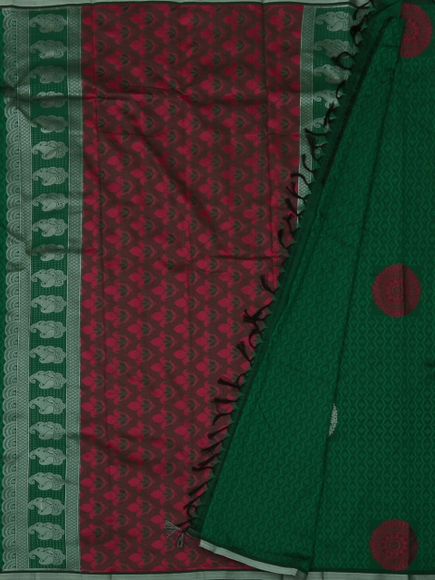 Pothys Green & Red Art Silk Woven Design Saree
