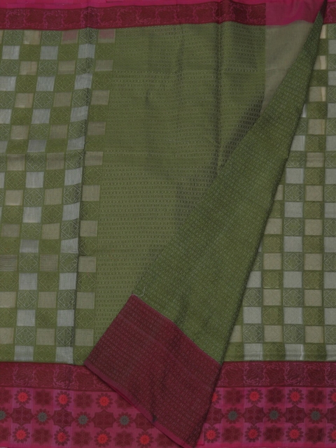 

Pothys Green & Pink Manipuri Cotton Printed Saree