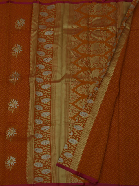 

Pothys Mustard & Gold-Toned Art Silk Woven Design Saree