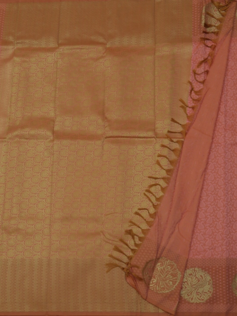 

Pothys Peach-Coloured & Gold-Toned Art Silk Woven Design Saree