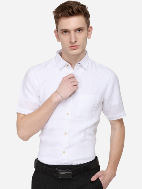 

JADE BLUE Men White Slim Fit Solid Formal Shirt