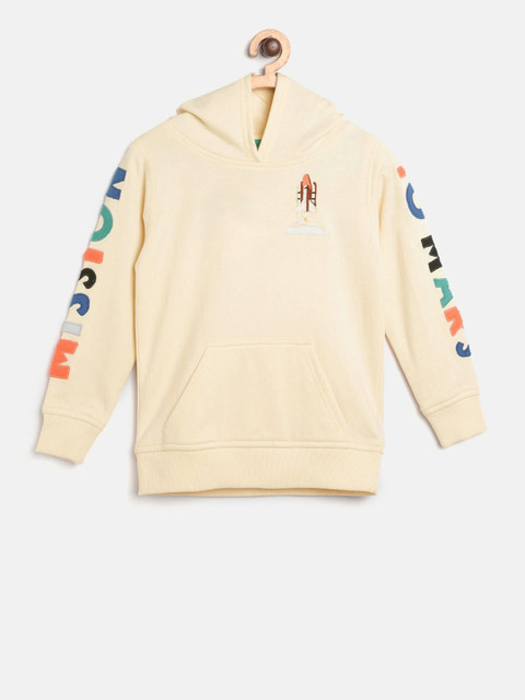 

Cherry Crumble Unisex Kids Cream-Coloured & Green Solid Hooded Sweatshirt