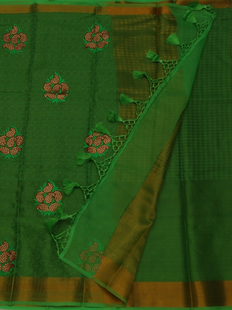 

Pothys Green Embroidered Art Silk Saree