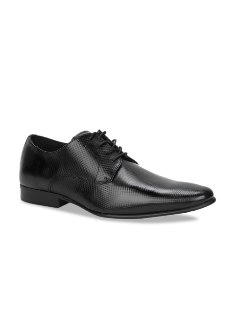 

ALDO Men Black Textured Leather Formal Shoes