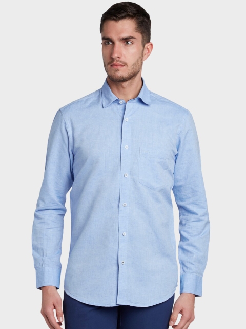 

ColorPlus Men Blue Tailored Fit Solid Casual Shirt