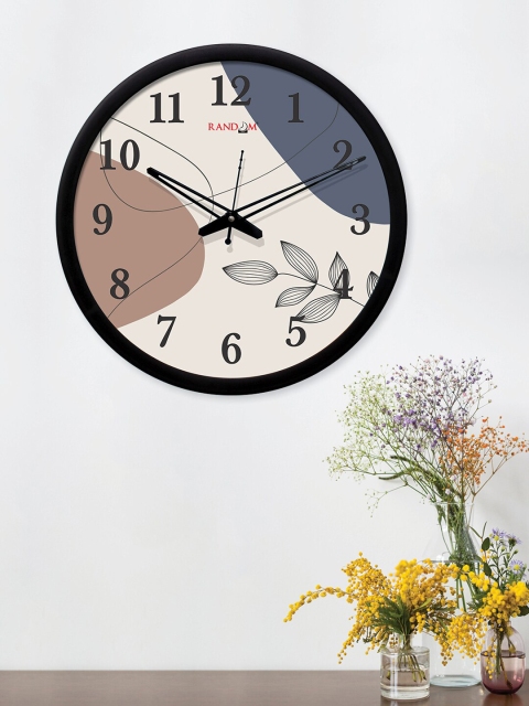

RANDOM Cream & Brown Round Printed Analogue Wall Clock