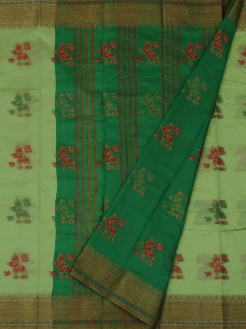 

Pothys Green Woven Design Jute Silk Saree