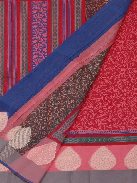 

Pothys Pink Printed Cotton Blend Saree