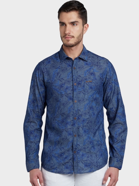 

ColorPlus Men Blue & Black Regular Fit Floral Print Casual Shirt