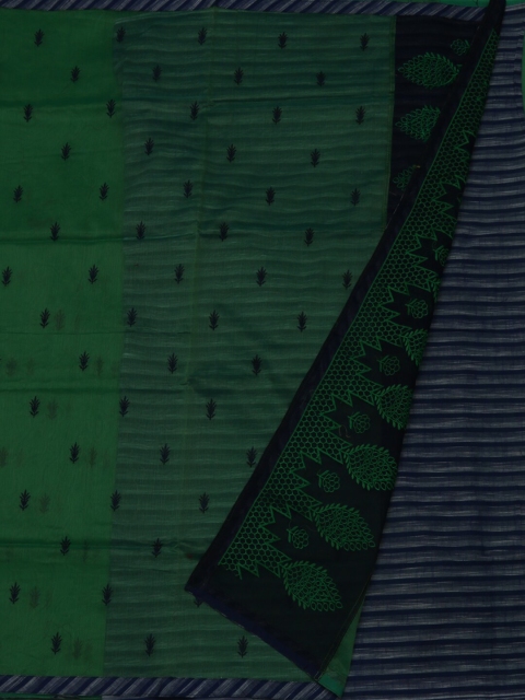 

Pothys Green Embroidered Supernet Saree