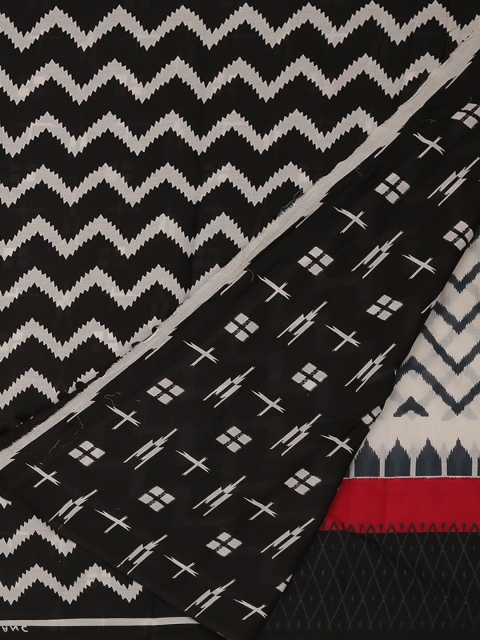

Pothys Black & Off-White Pure Cotton Printed Saree