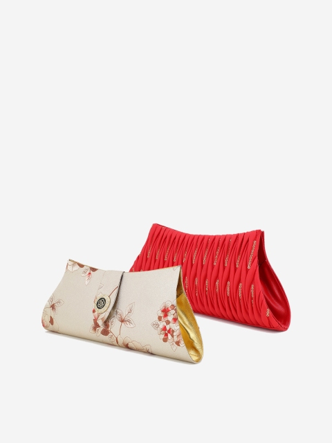

Element Cart Pack Of 2 White & Red Embellished Purse Clutch