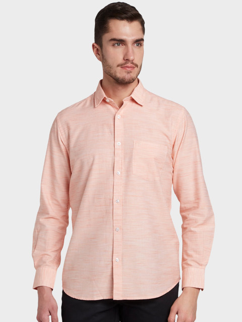 

ColorPlus Men Orange Tailored Fit Solid Casual Shirt