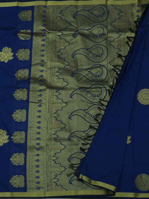 

Pothys Blue & Gold-Toned Art Silk Woven Design Saree