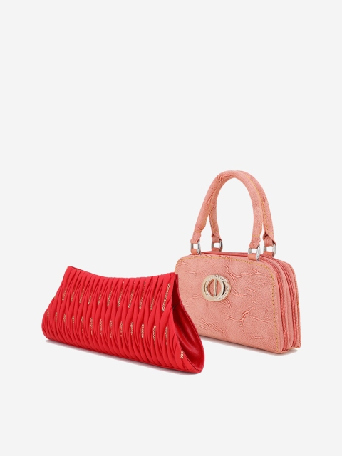 

Element Cart Set Of 2 Red & Peach-Coloured Embellished Clutch