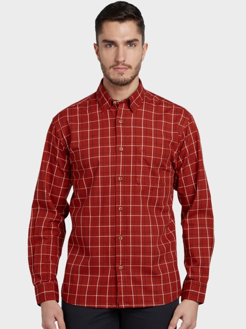 

ColorPlus Men Red Regular Fit Checked Casual Shirt