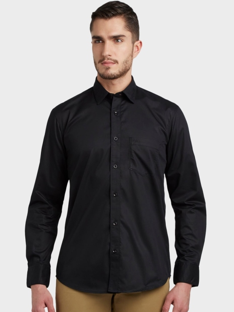 

ColorPlus Men Black Tailored Fit Solid Casual Shirt