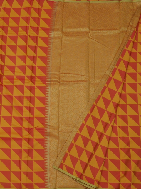 

Pothys Mustard Yellow & Red Art Silk Printed Saree