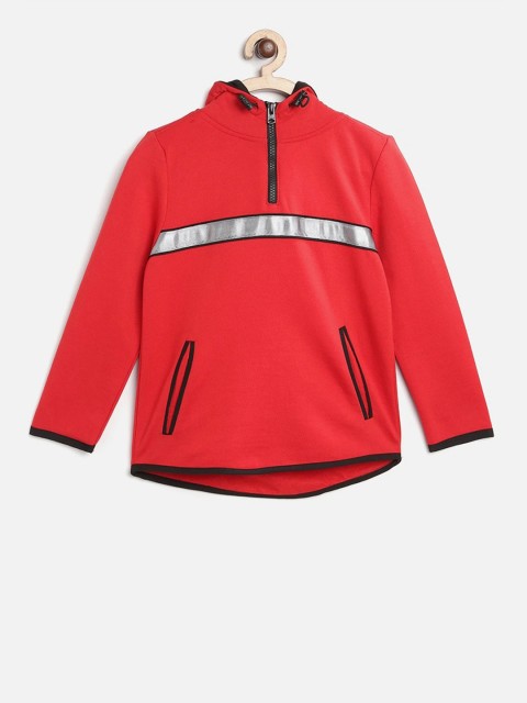 

Cherry Crumble Kids Red Solid Hooded Sweatshirt