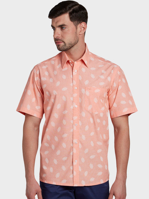 

ColorPlus Men Orange Regular Fit Printed Casual Shirt