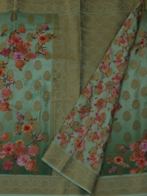 

Pothys Green Woven Design Jute Silk Saree
