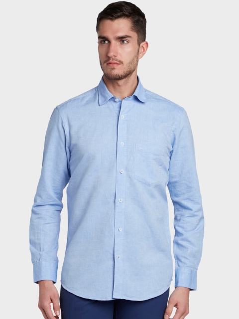 

ColorPlus Men Blue Tailored Fit Solid Casual Shirt
