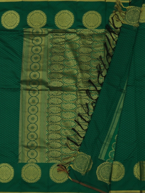 

Pothys Green & Gold-Toned Art Silk Woven Design Saree