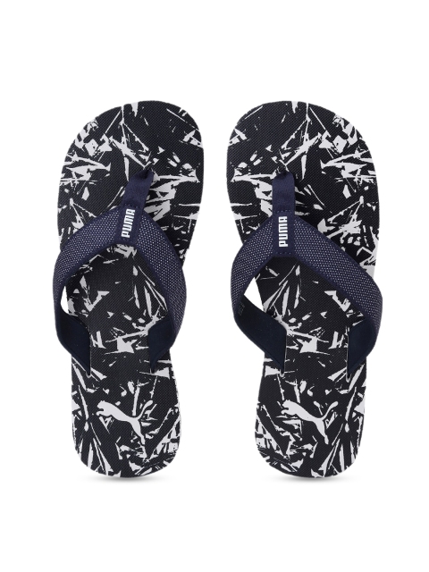 

Puma Unisex Navy Blue White Printed Camp GU 2 Thong Flip-Flops