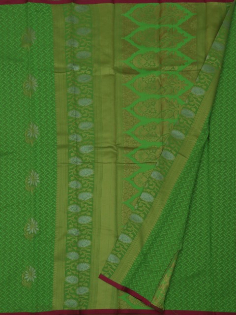 

Pothys Green Floral Print Art Silk Saree