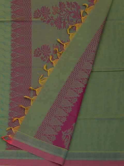 

Pothys Green & Pink Pure Cotton Printed Saree