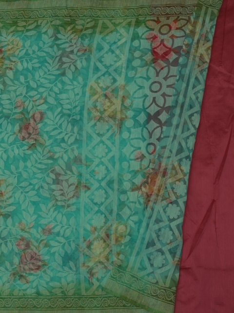 

Pothys Blue Printed Jute Silk Saree
