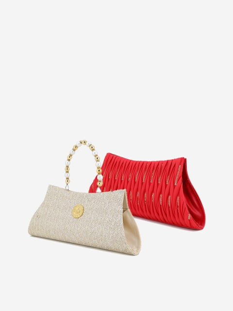 

Element Cart Cream & Red Set of 2 Embellished Purse Clutch