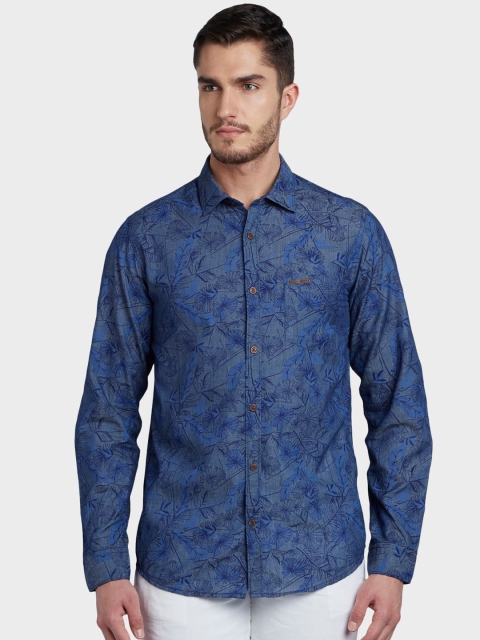 

ColorPlus Men Blue Regular Fit Printed Casual Shirt