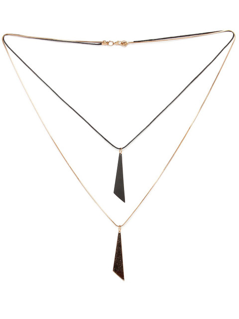 

Globus Gold-Plated & Black Long Necklace