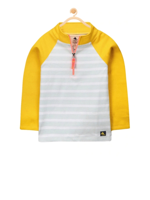 

Cherry Crumble Kids White & Mustard Yellow Striped Sweatshirt