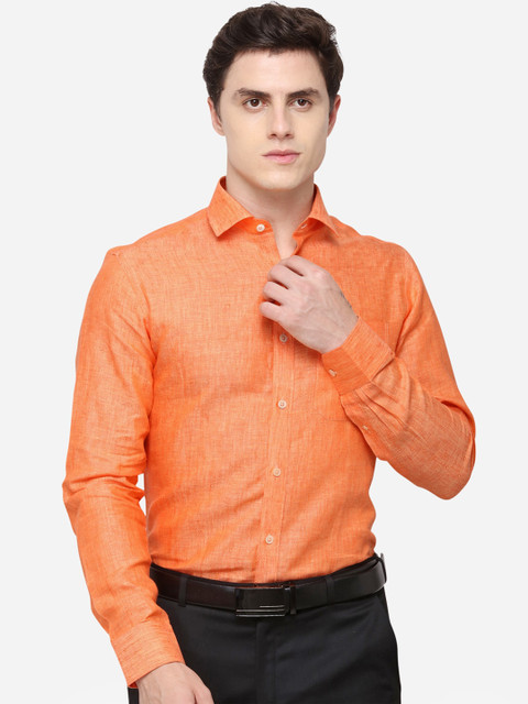 

JADE BLUE Men Orange Regular Fit Solid Formal Shirt