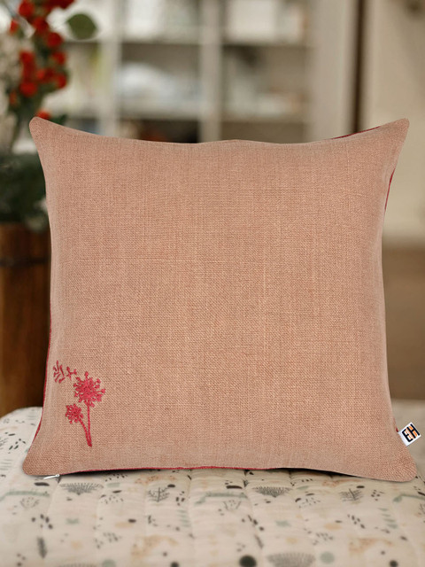 

EverHOME Peach Single Embroidered Square Cushion Covers