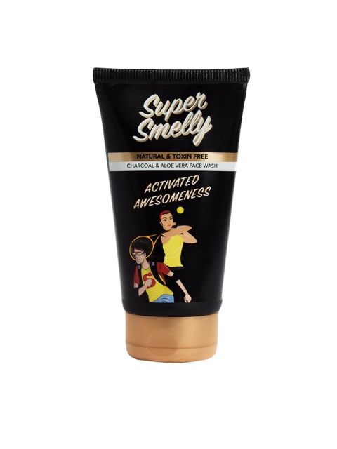 

Super Smelly Activated Charcoal Detan, Oil & Pollution Control Face Wash 100ml, Black