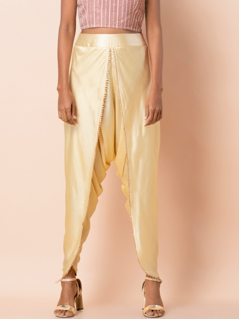 

INDYA Women Beige Solid Dhoti Pants