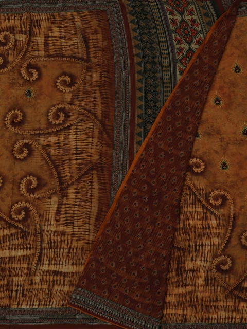 

Pothys Brown Woven Design Poly Crepe Saree