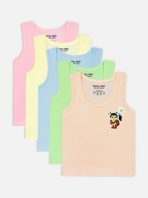 

Miss & Chief Infant Kids Pack Of 5 Solid Basic Innerwear Vests MNC-VST-108-5, Pink