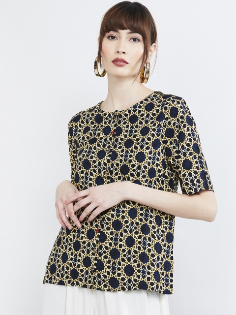 

max Women Olive Green Printed Top